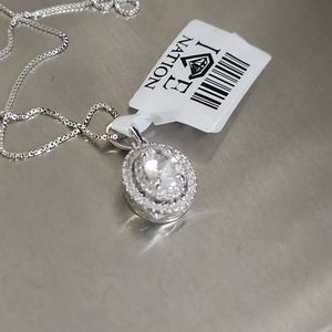 925 sterling silver cz diamond necklace